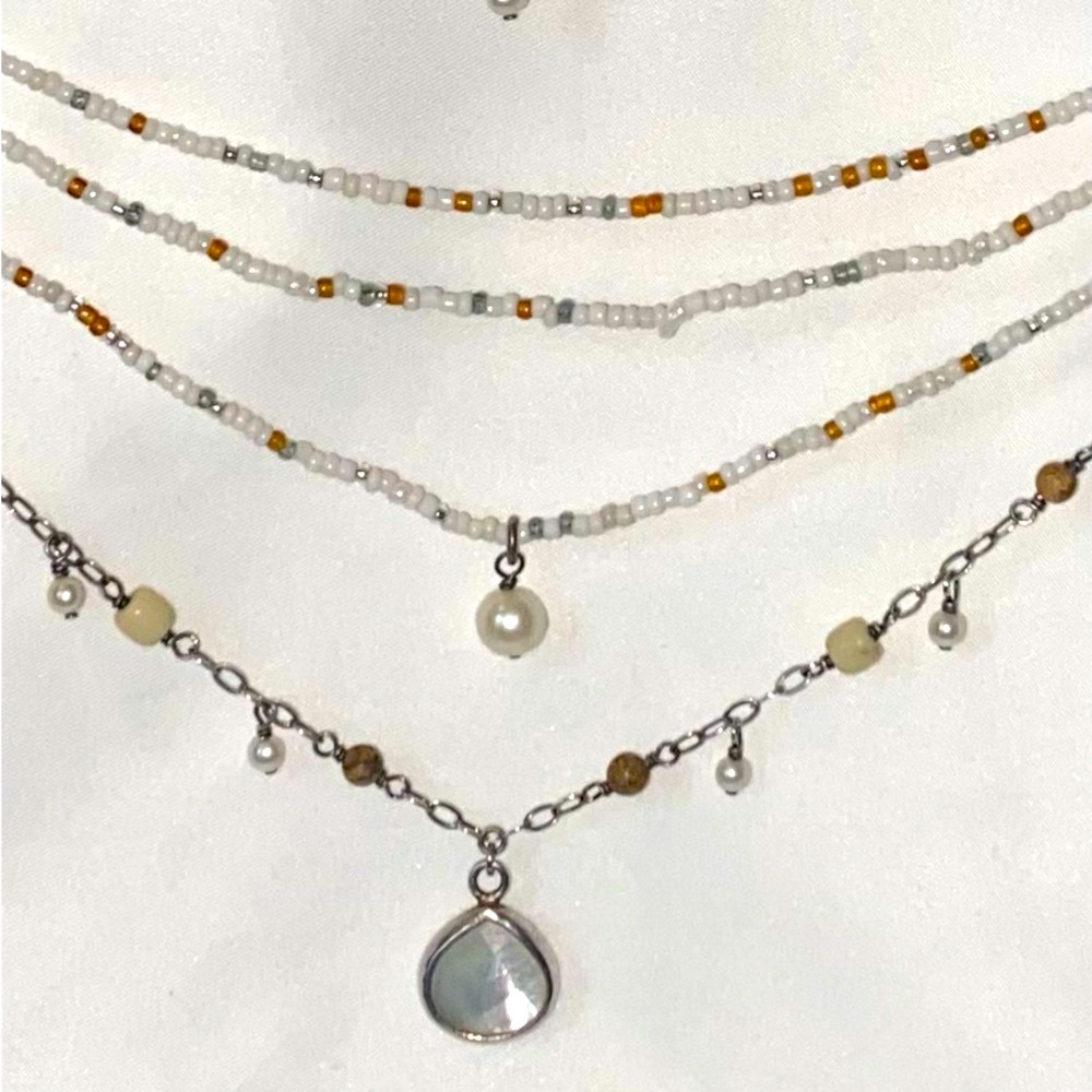 Silpada multi strand, bead, pearl necklace